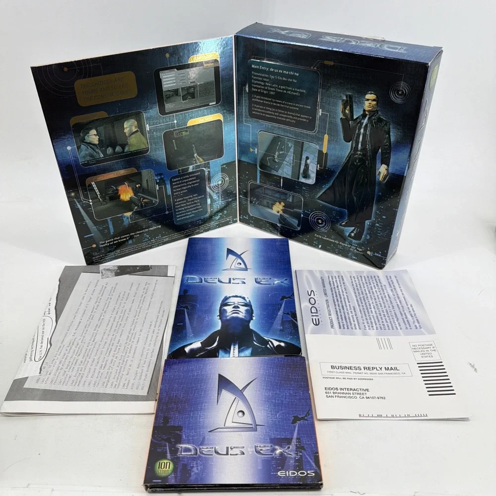 Deus Ex: Game of the Year Edition (PC, 2001) Big Box, Manual, Inserts